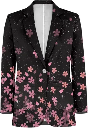 POLERO Blazers for Women Long Sleeve Work Office Jackets Open Front Cardigan Suit with Pockets