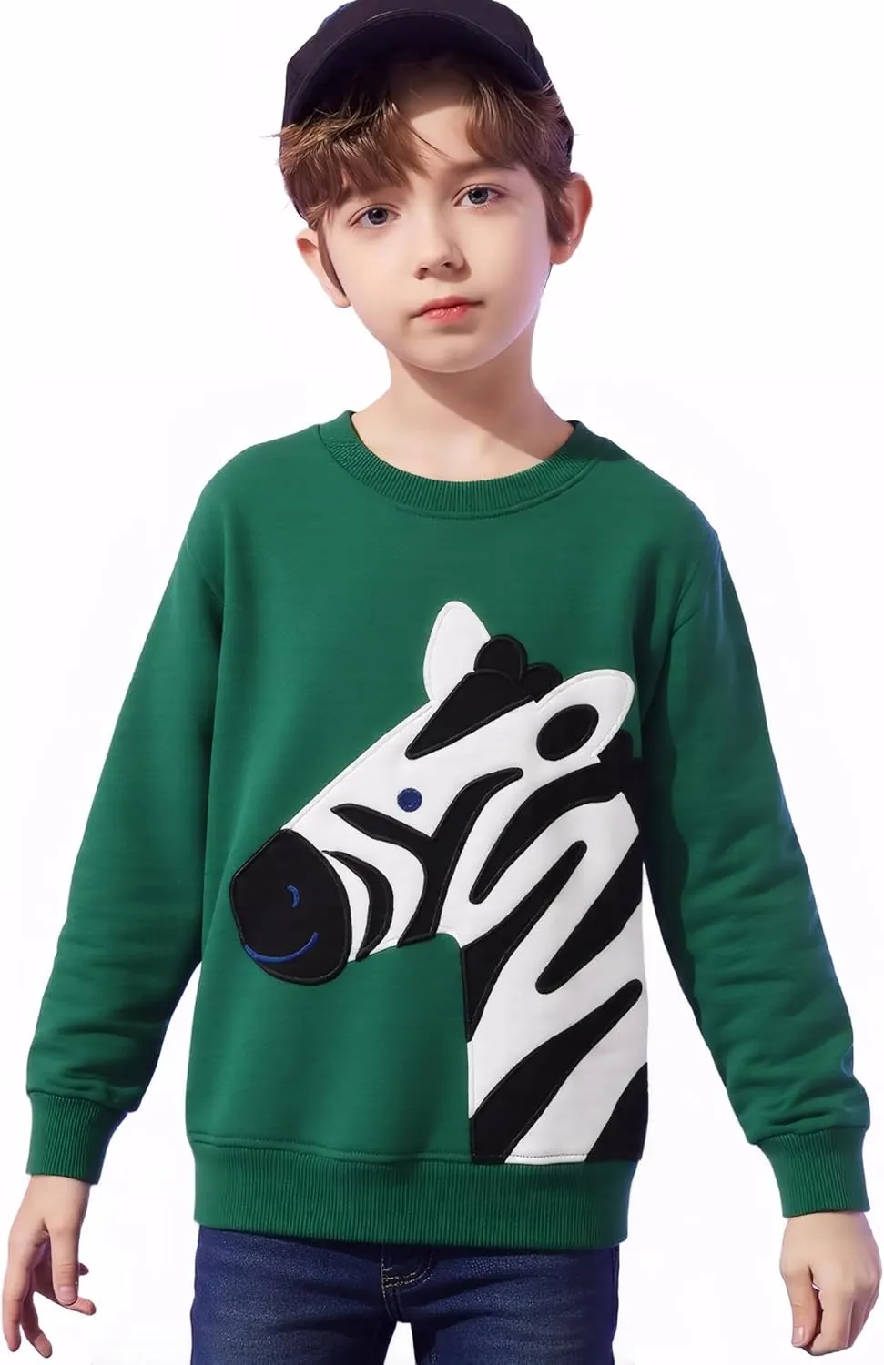 Popshion Boys Crewneck Sweatshirt Monster Truck Dinosaur Shirts Cotton Lightweight Pullover Sweater for Kids