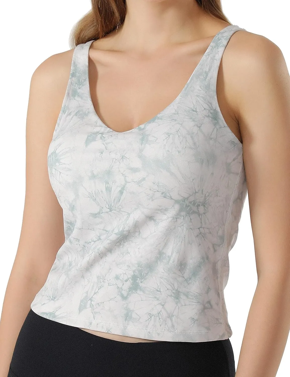 POSHDIVAH Women Sports Bra Longline Padded Tank Top Naked Feeling Workout Fitness Running Yoga Tops