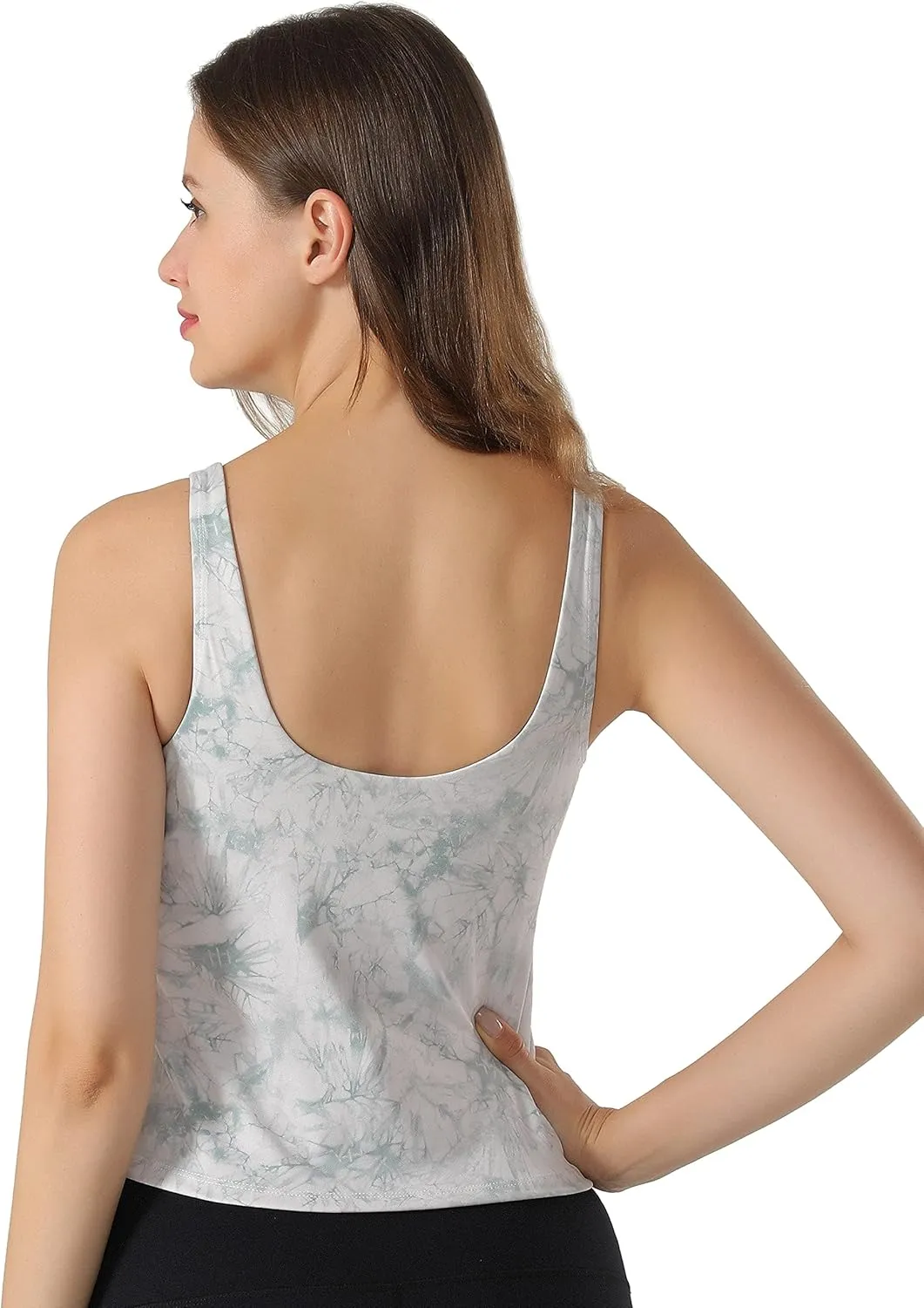 POSHDIVAH Women Sports Bra Longline Padded Tank Top Naked Feeling Workout Fitness Running Yoga Tops