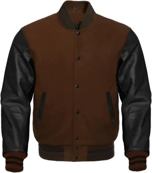 Premium Letterman Baseball School College Bomber Varsity Jacket Purple & Gold Genuine Leather Sleeves