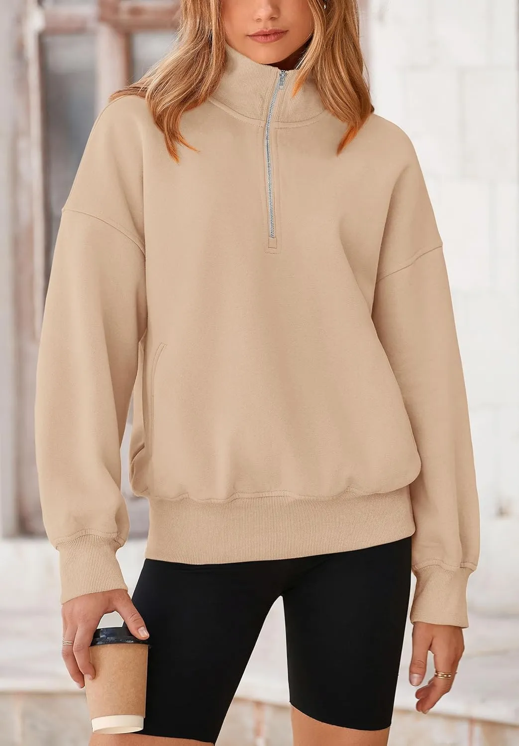PRETTYGARDEN Women's Fall Fashion Half Zip Sweatshirts Long Sleeve Collared Cropped Pullover Tops Trendy Y2K Clothes
