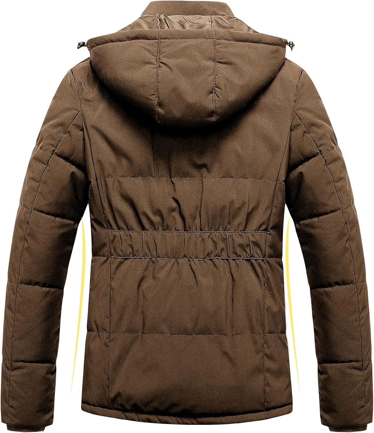 Pursky Women's Warm Winter Thicken Coat Waterproof Cropped Jackets Parka With Removable Hood
