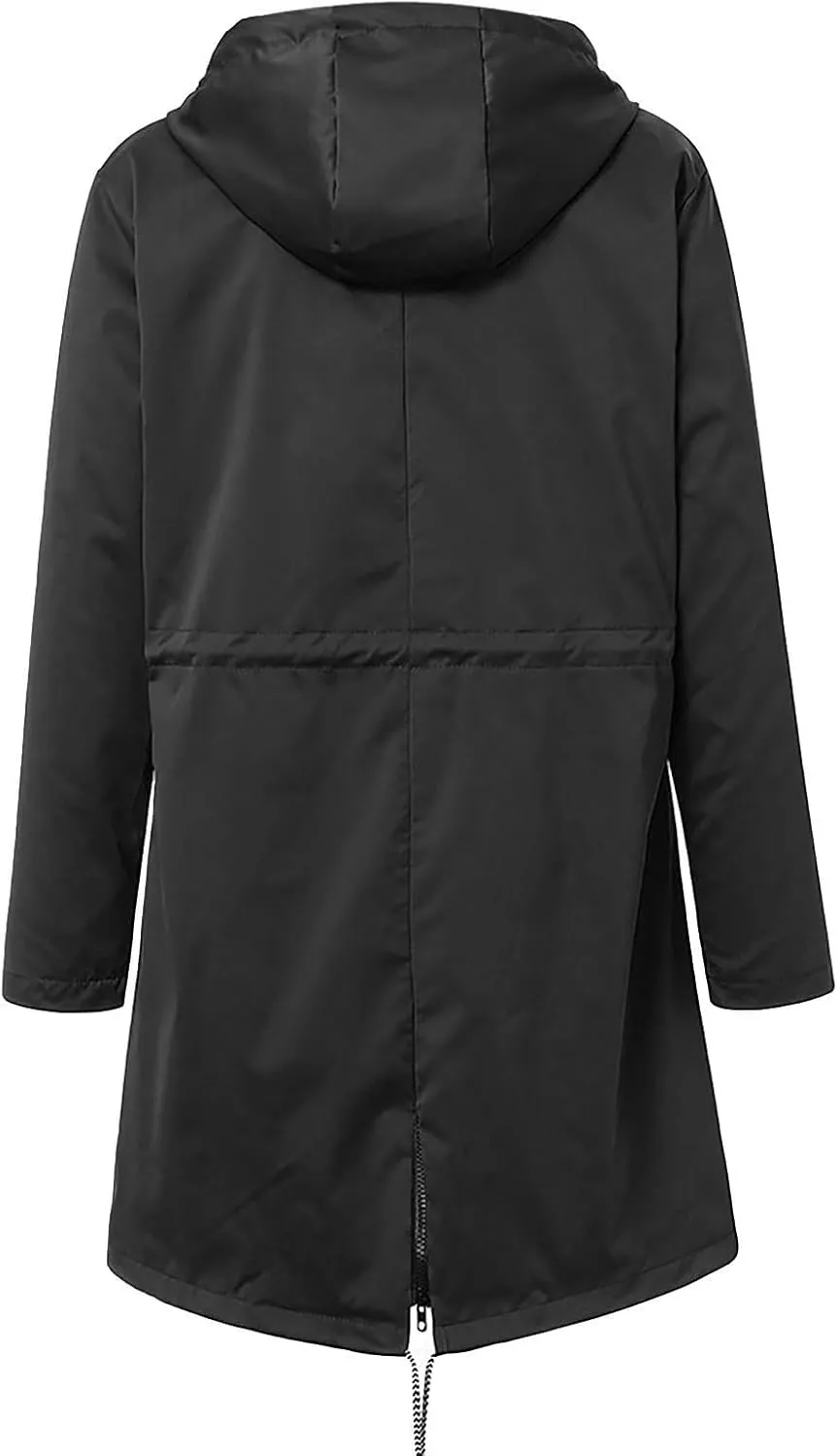 Rain Coats For Women Lightweight Anorak Solid Stripe Rain Jacket Outdoor Plus Waterproof Hooded Raincoat Windproof