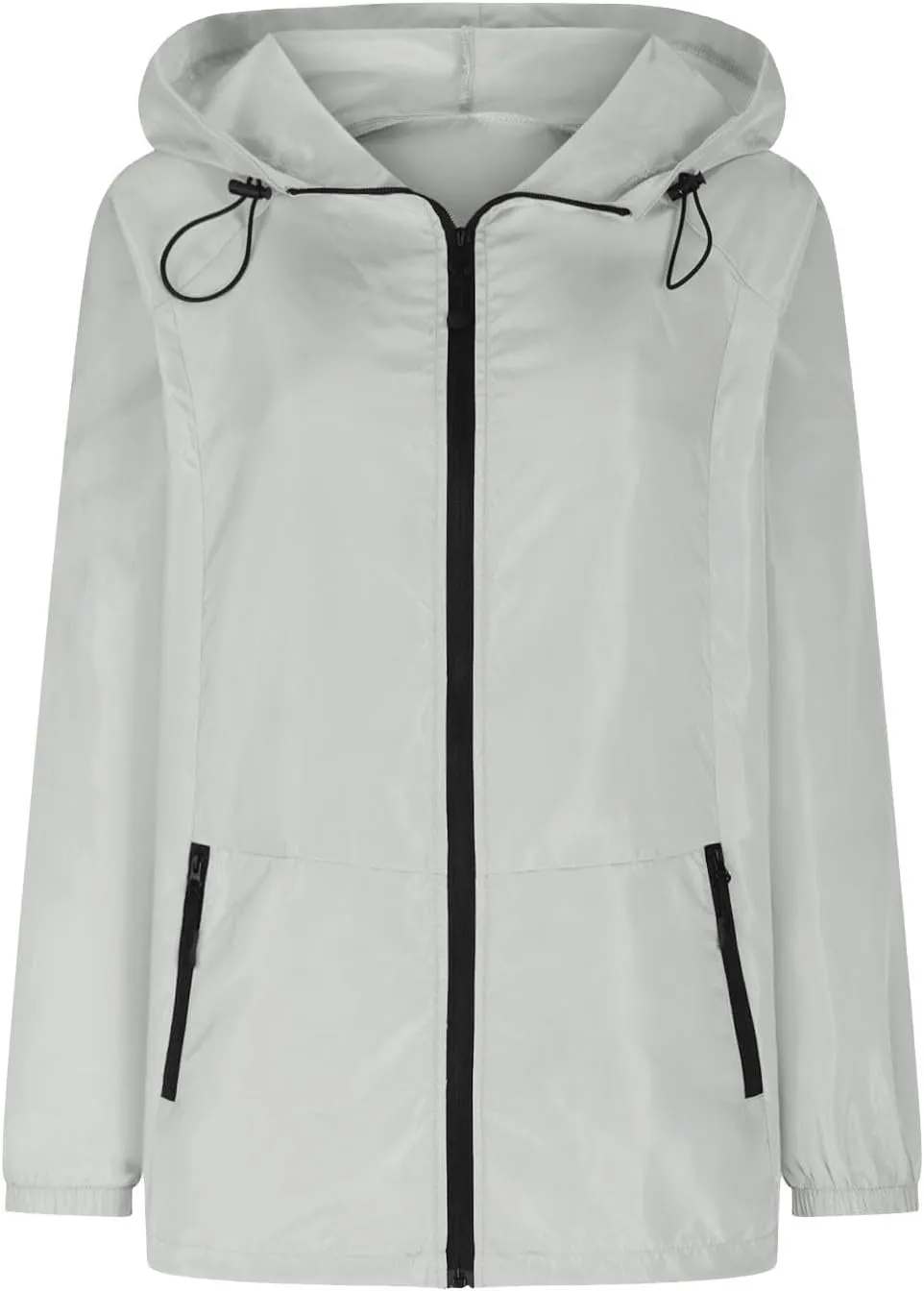 Rain Jacket Women Lightweight Waterproof Windbreaker Jacket Hooded Packable Rain Coats with Pockets