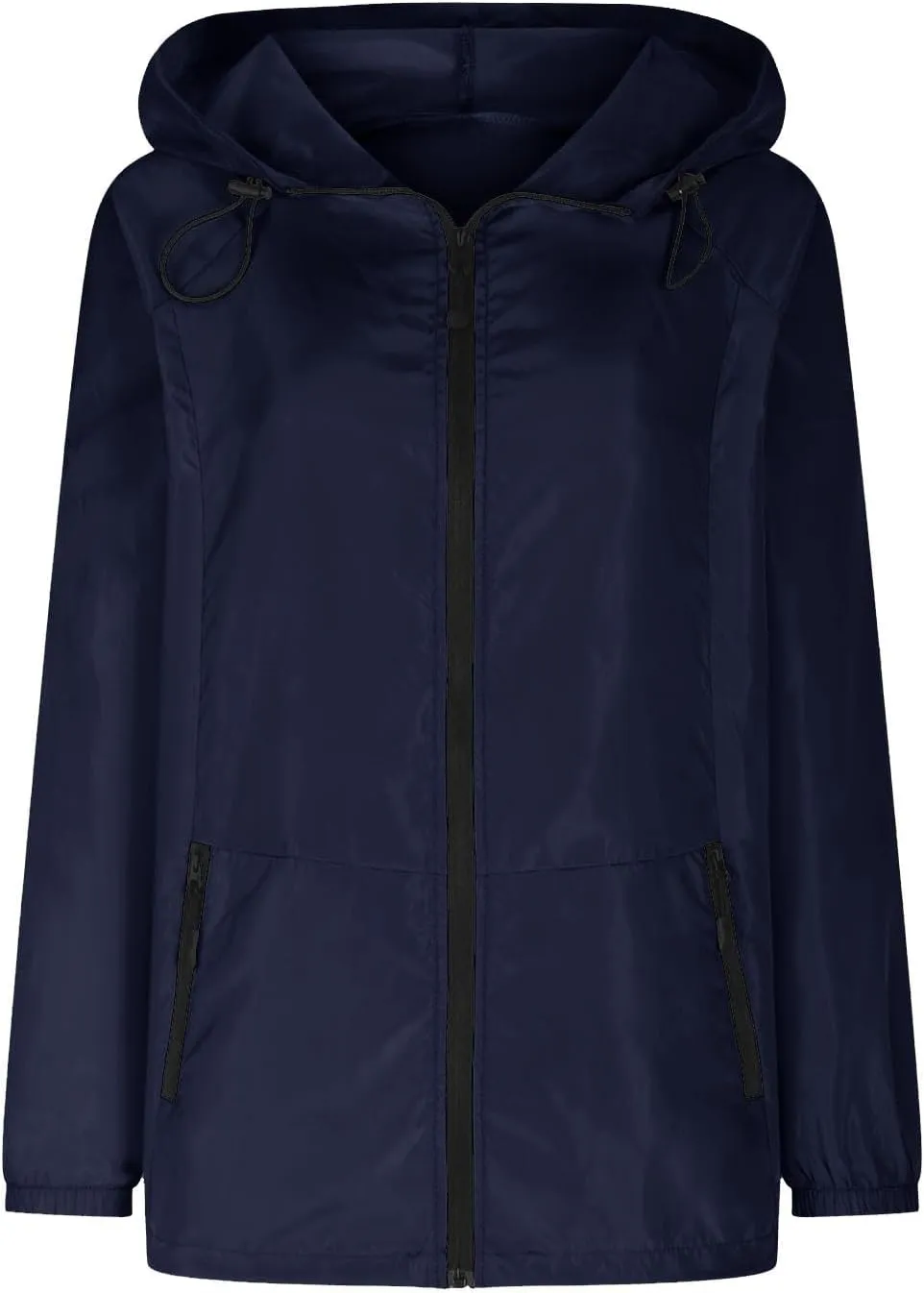 Rain Jacket Women Lightweight Waterproof Windbreaker Jacket Hooded Packable Rain Coats with Pockets
