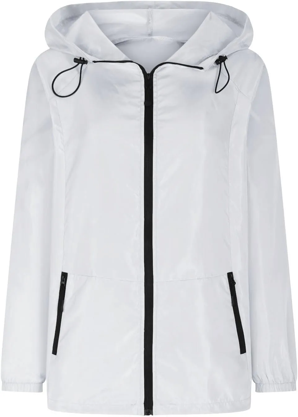 Rain Jacket Women Lightweight Waterproof Windbreaker Jacket Hooded Packable Rain Coats with Pockets