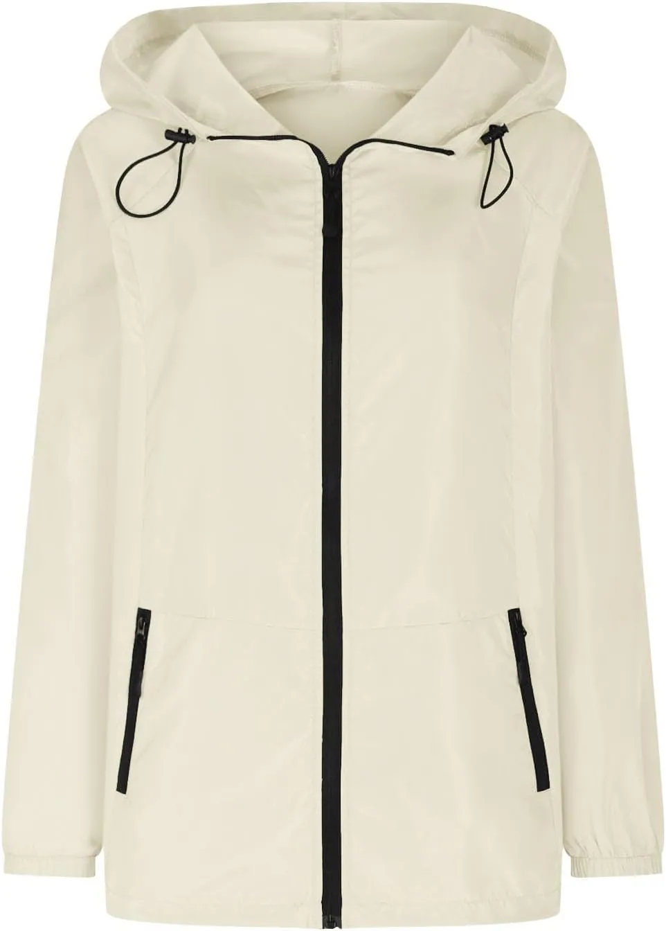 Rain Jacket Women Lightweight Waterproof Windbreaker Jacket Hooded Packable Rain Coats with Pockets