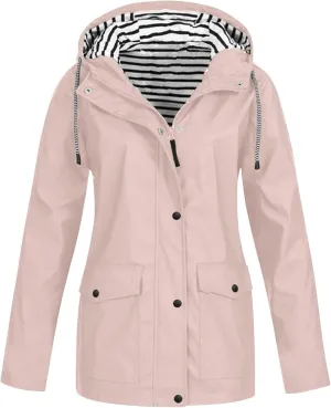 Rain Jacket Women Long Hooded Raincoats Outdoor Rain Coat for Women Waterproof Windbreaker Windproof Rain Coats Trench Coats