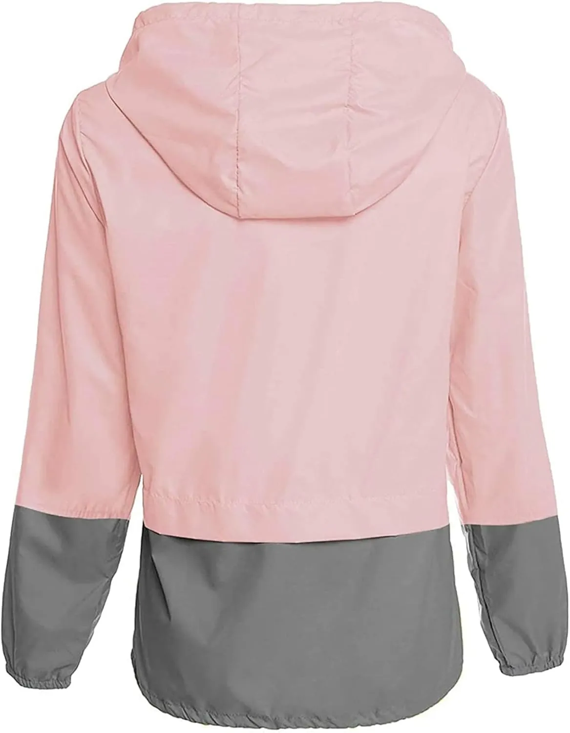 Rain Jackets for Women Long Sleeve Zipper Rain Coats Packable Hooded Waterproof Windbreaker Outdoor Active Raincoat