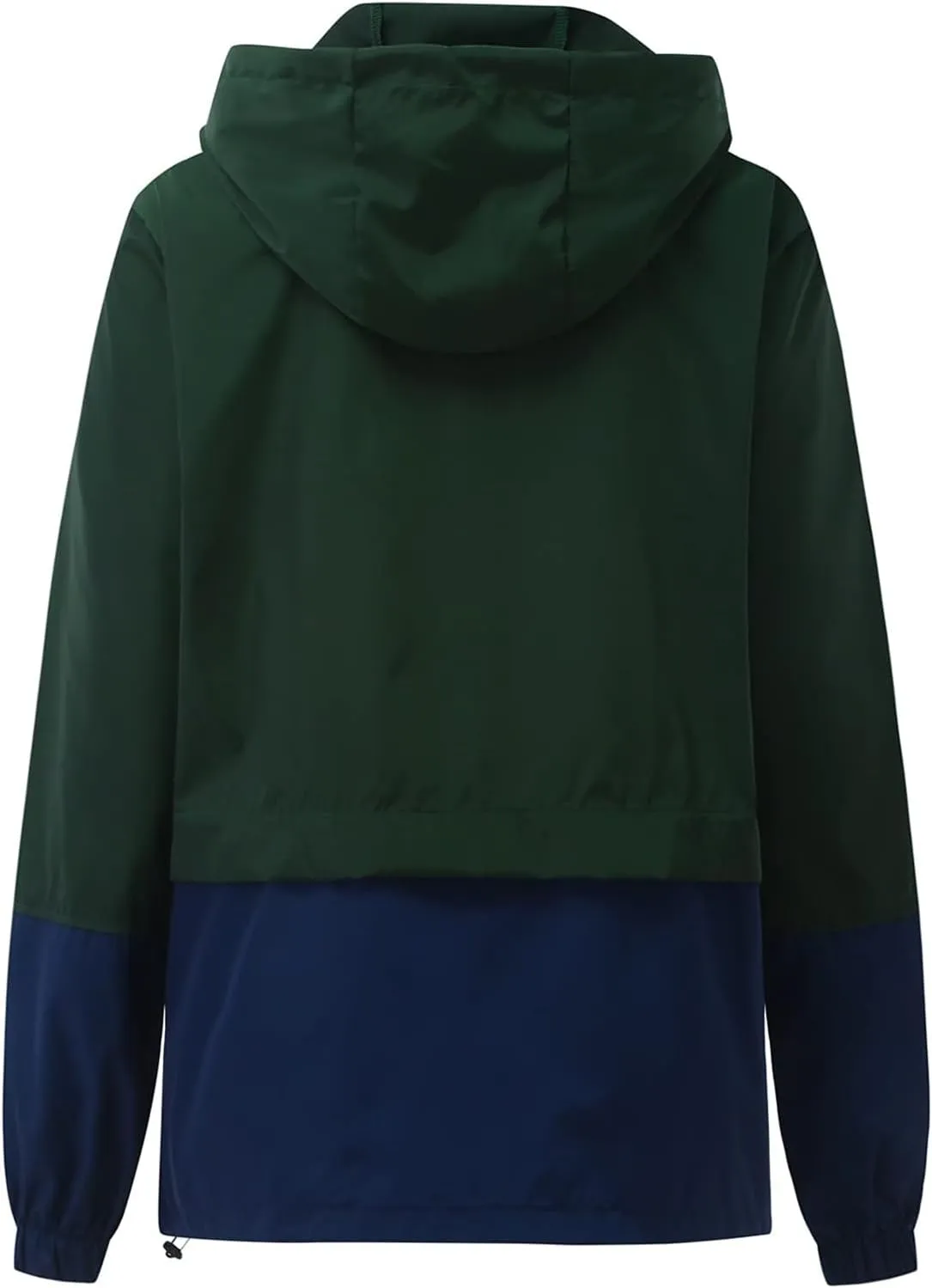 Rain Jackets for Women Long Sleeve Zipper Rain Coats Packable Hooded Waterproof Windbreaker Outdoor Active Raincoat
