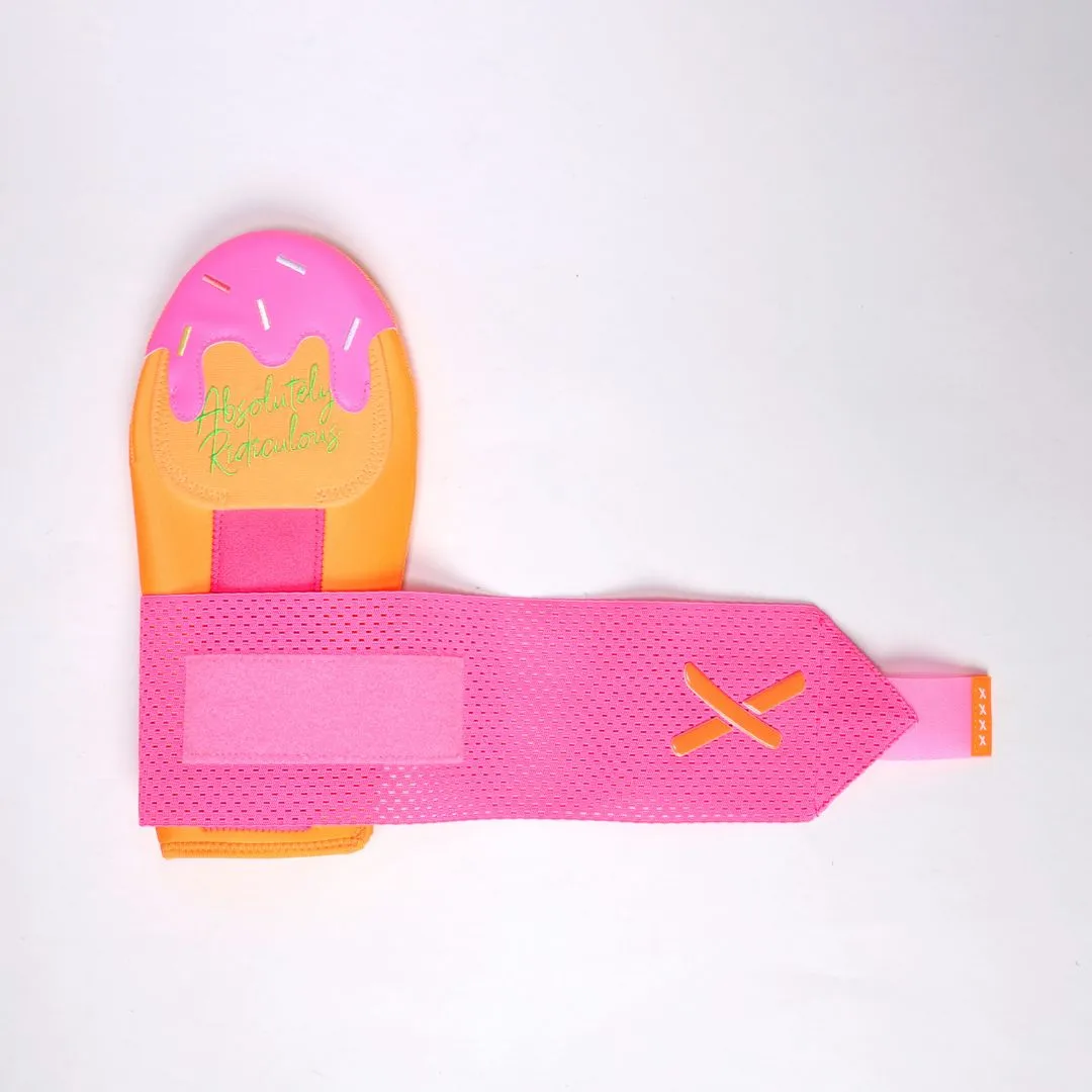rainbow sherbet ice cream sliding mitt