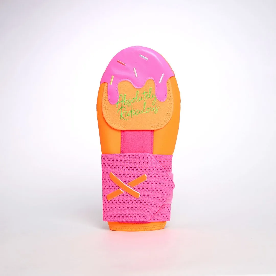 rainbow sherbet ice cream sliding mitt