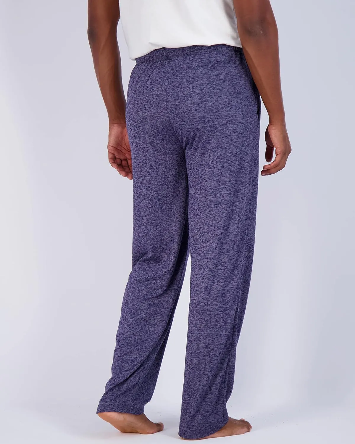 Real Essentials 3 Pack: Men's Soft Pajama Lounge Pants with Drawstring & Pockets - 4-Way Stretch & Wicking-Big & Tall (S-5XL)