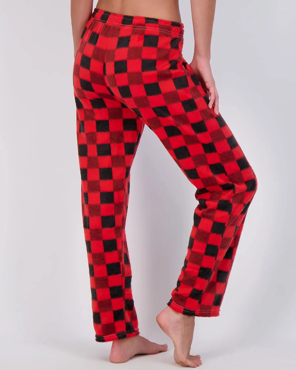 Real Essentials 3 Pack: Womens Fleece Ultra-Soft Comfy Pajama Lounge Pants Sleepwear (Available in Plus Size)
