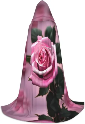 Red And Rose Hooded Cloak Coat Winter Warm Long Cloak Cosplay Costumes Outerwear Carnivals Hoodies Capes