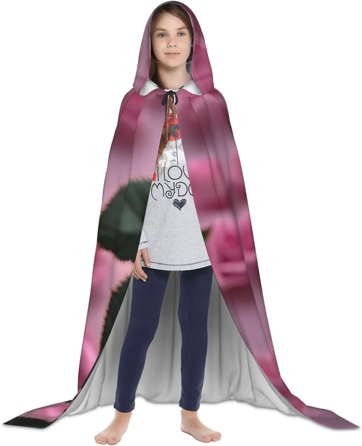 Red And Rose Hooded Cloak Coat Winter Warm Long Cloak Cosplay Costumes Outerwear Carnivals Hoodies Capes