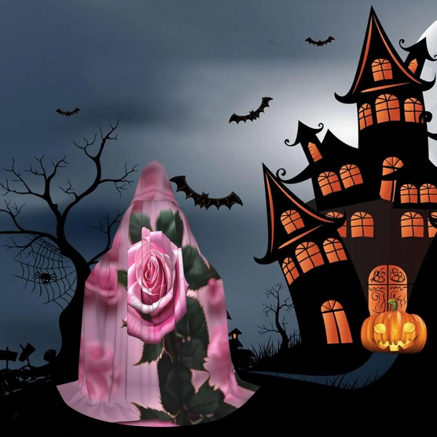 Red And Rose Hooded Cloak Coat Winter Warm Long Cloak Cosplay Costumes Outerwear Carnivals Hoodies Capes