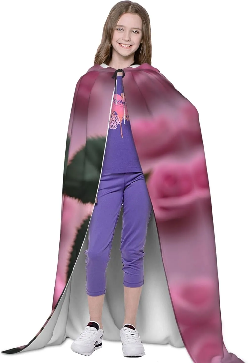 Red And Rose Hooded Cloak Coat Winter Warm Long Cloak Cosplay Costumes Outerwear Carnivals Hoodies Capes
