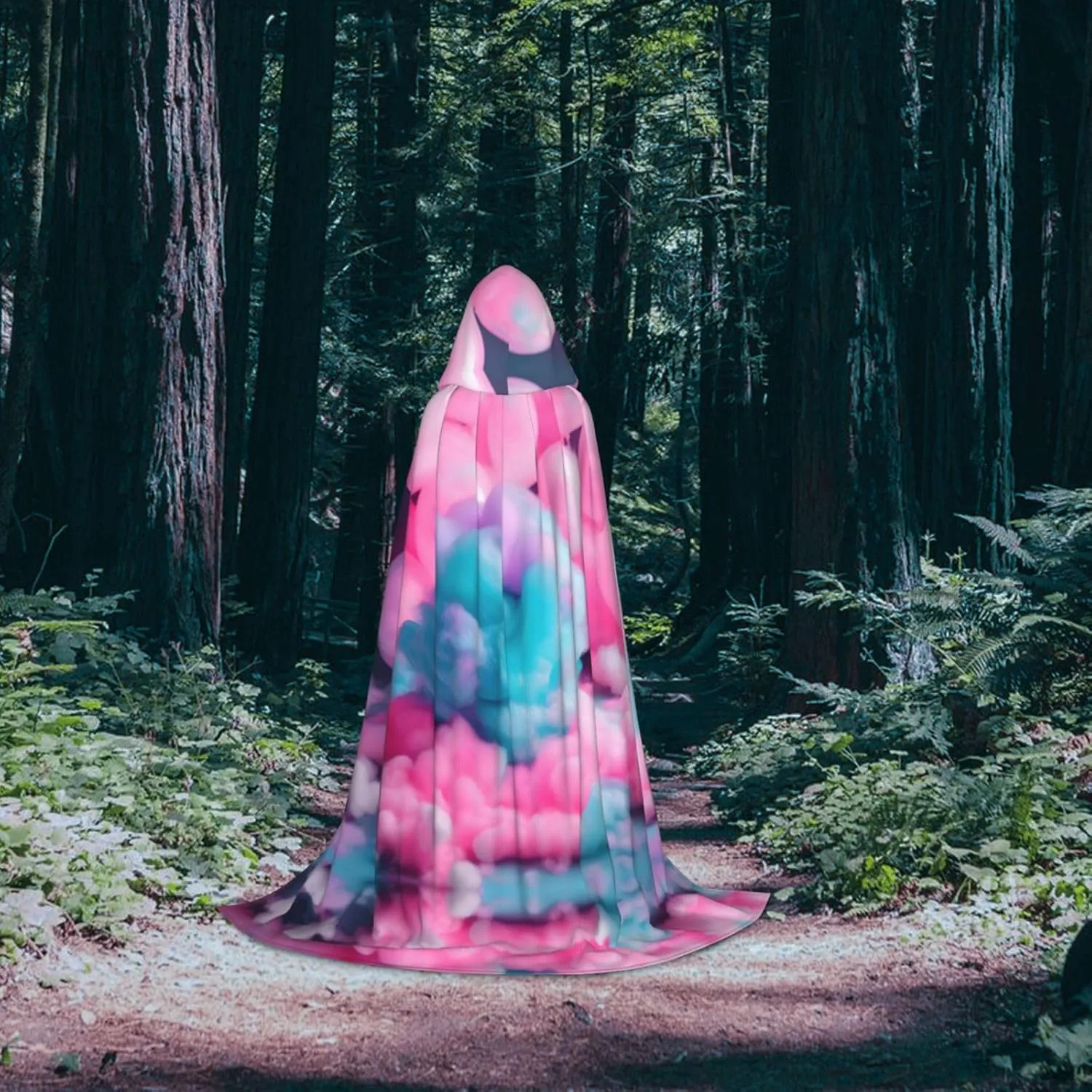 Red Cotton Candy Hooded Cloak Coat Winter Warm Long Cloak Cosplay Costumes Outerwear Carnivals Hoodies Capes