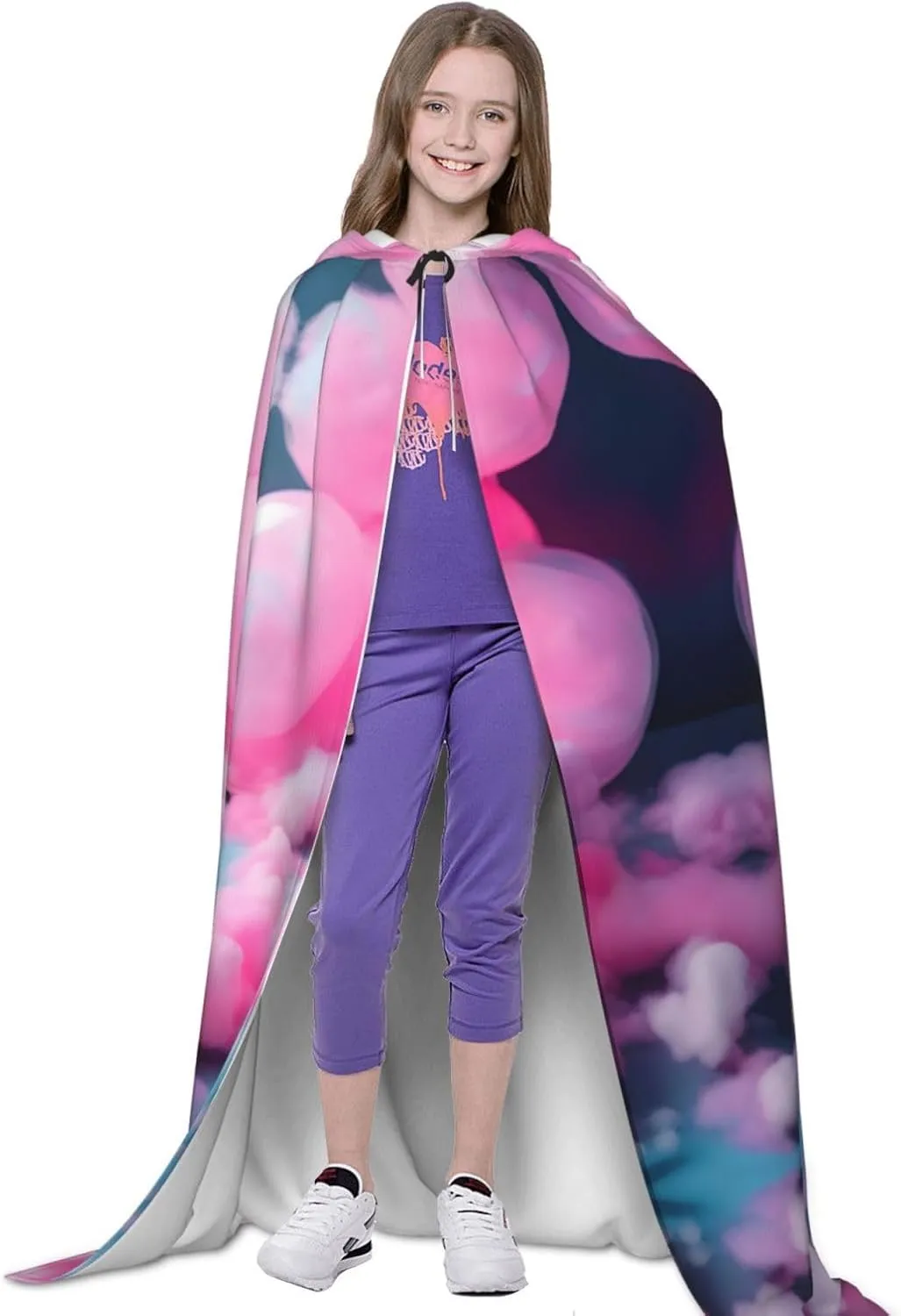 Red Cotton Candy Hooded Cloak Coat Winter Warm Long Cloak Cosplay Costumes Outerwear Carnivals Hoodies Capes