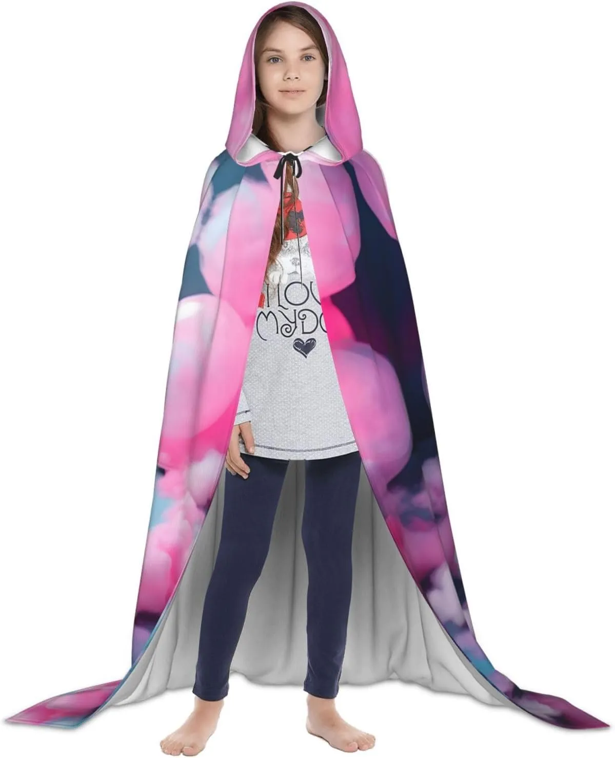 Red Cotton Candy Hooded Cloak Coat Winter Warm Long Cloak Cosplay Costumes Outerwear Carnivals Hoodies Capes