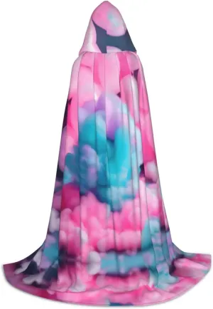 Red Cotton Candy Hooded Cloak Coat Winter Warm Long Cloak Cosplay Costumes Outerwear Carnivals Hoodies Capes