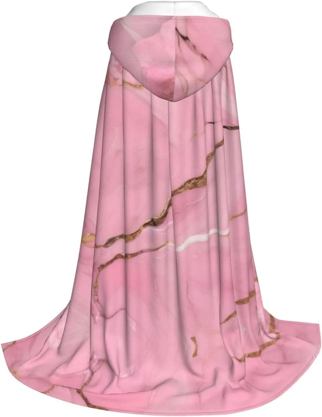 Red Marble Texture Hooded Cloak Coat Winter Warm Long Cloak Cosplay Costumes Outerwear Carnivals Hoodies Capes