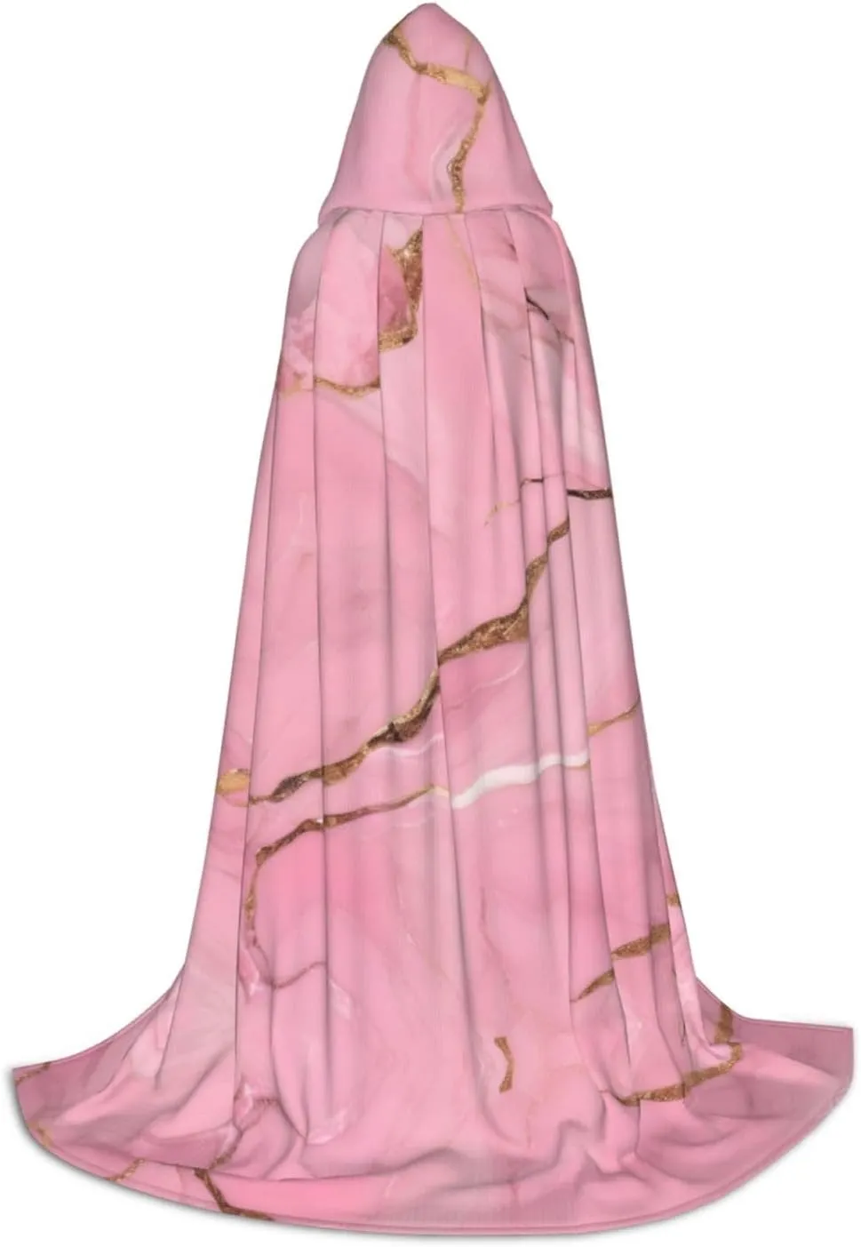 Red Marble Texture Hooded Cloak Coat Winter Warm Long Cloak Cosplay Costumes Outerwear Carnivals Hoodies Capes