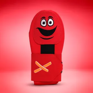 red sliding mitt