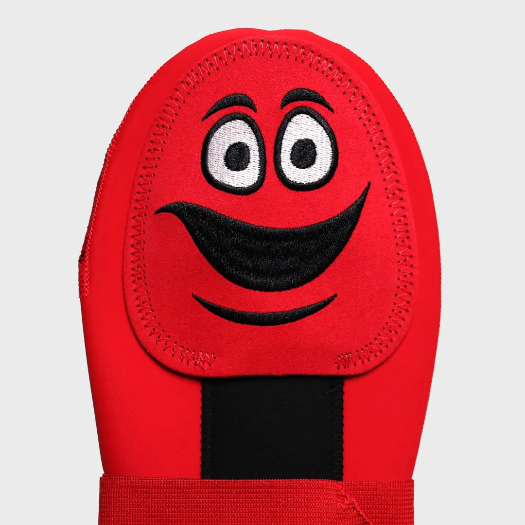 red sliding mitt