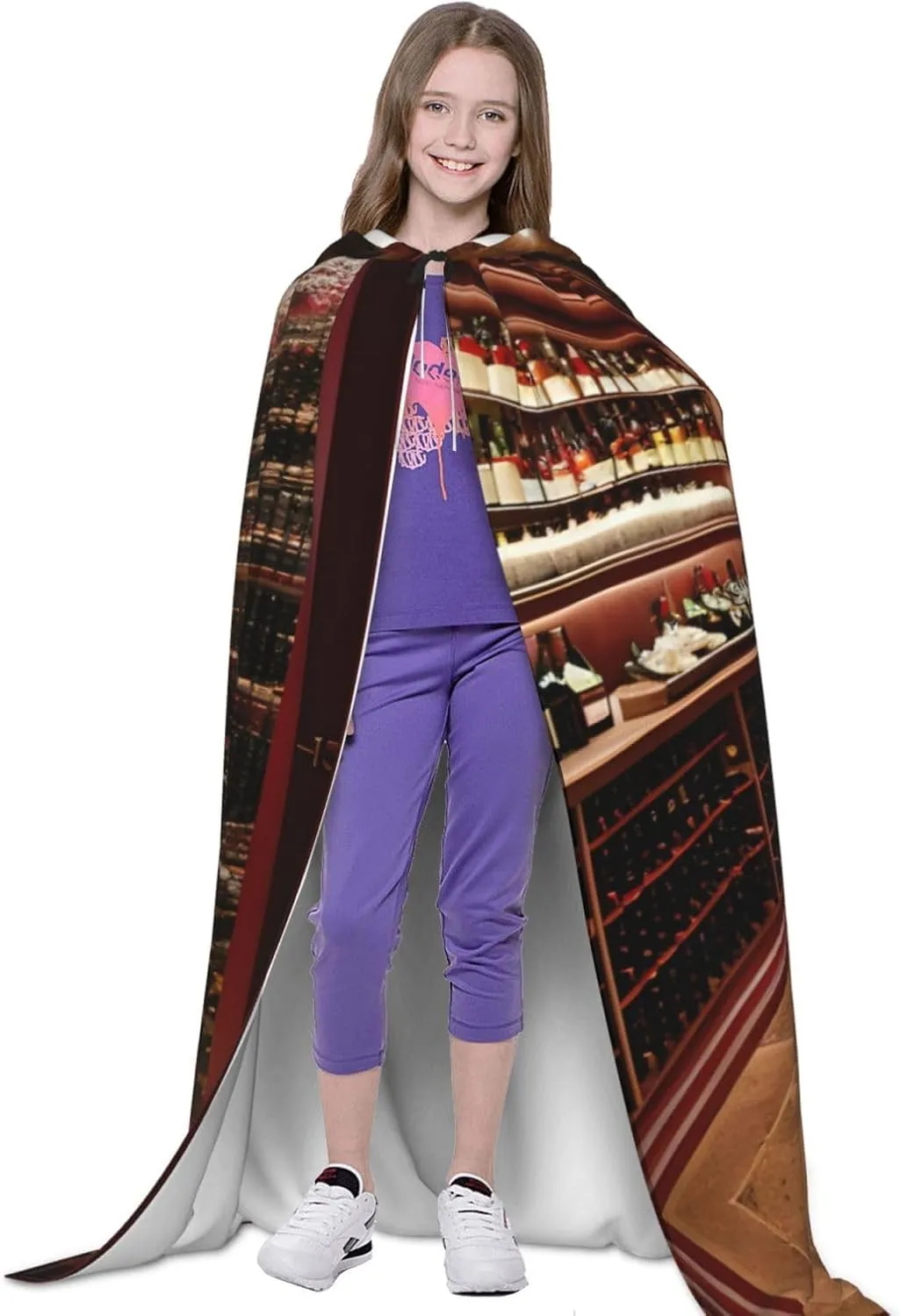 Red Wine Cellar Hooded Cloak Coat Winter Warm Long Cloak Cosplay Costumes Outerwear Carnivals Hoodies Capes