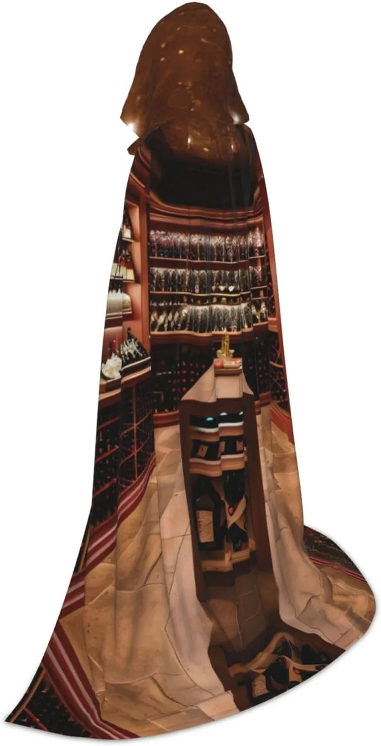 Red Wine Cellar Hooded Cloak Coat Winter Warm Long Cloak Cosplay Costumes Outerwear Carnivals Hoodies Capes