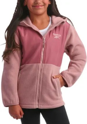 Reebok Girls' Fleece Jacket - Polar Fleece Hoodie Sweatshirt Jacket - Lightweight Coat for Girls (4-16)
