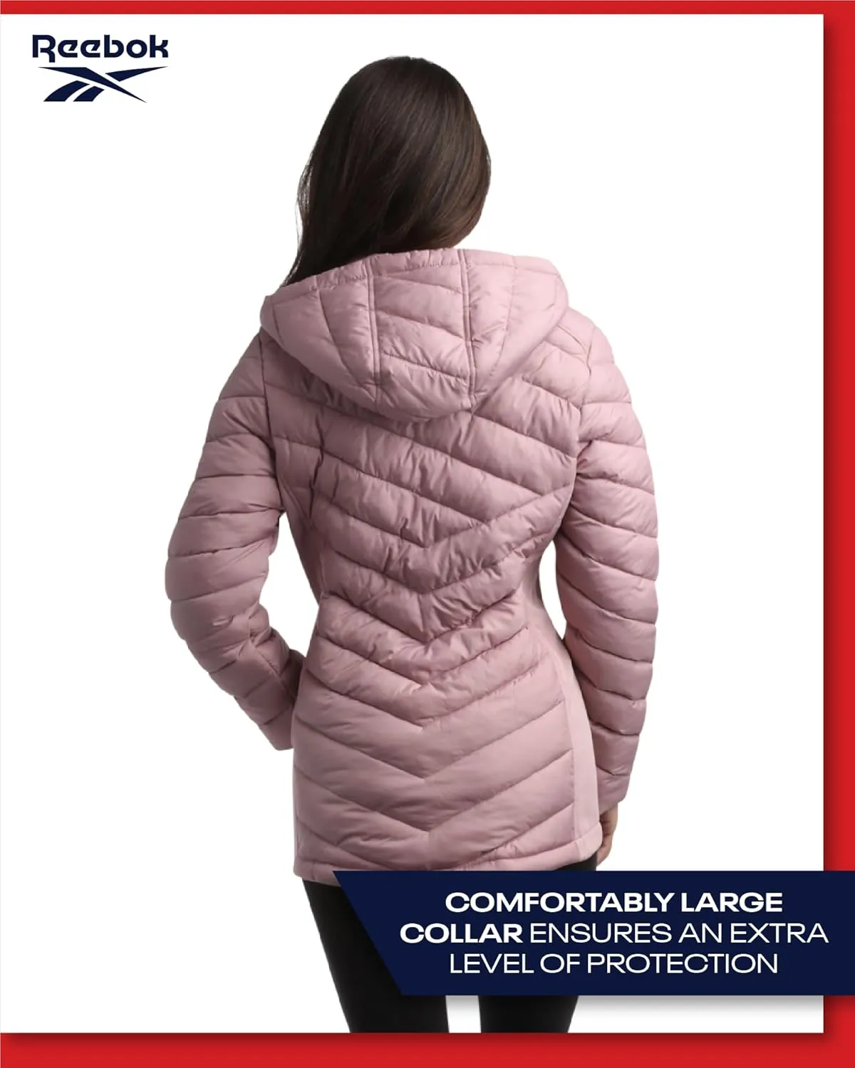 Reebok Women's Jacket - Lightweight Quilted Puffer Parka Coat with Flex Stretch Panels  Casual Jacket for Women (S-XL)