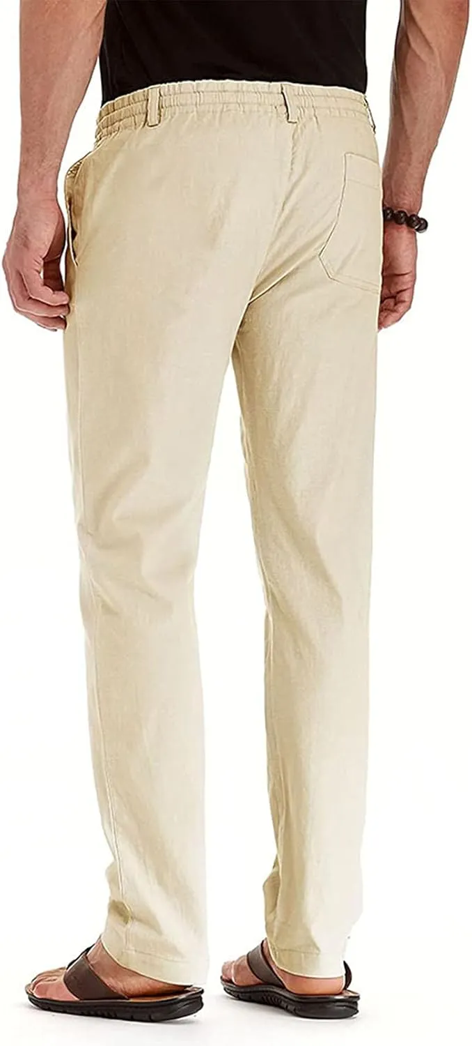 Rela Bota Mens Jogger Pants Loose Bussiness Pants Soft Stretch Chino Pant Drawstring Elastic Waist