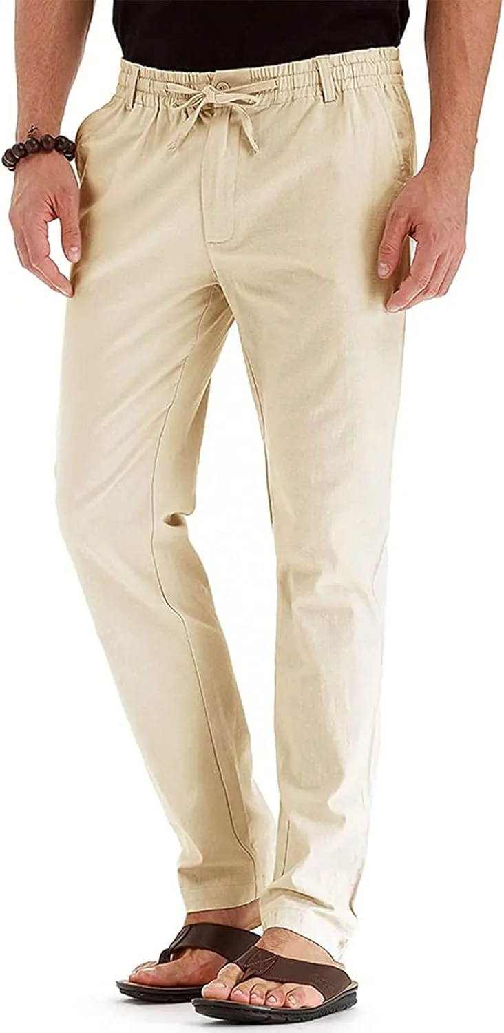 Rela Bota Mens Jogger Pants Loose Bussiness Pants Soft Stretch Chino Pant Drawstring Elastic Waist