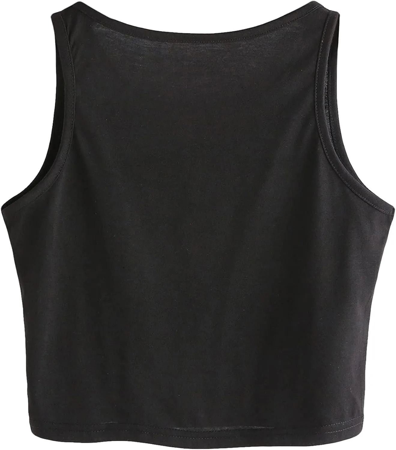 Remidoo Women's Casual Sleeveless Graphic Cropped Top Crewneck Tank Top Shirts