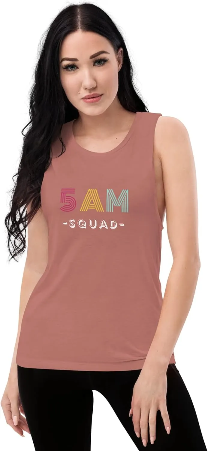 Retro 5AM Squad Cross, Fit Tank Top, Gym Tank Top, Womens Workout Tank Top, Ladies Muscle Tank Mauve