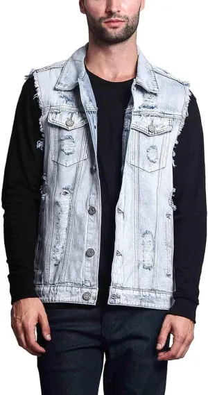 Rocker Denim Jean Vest Jacket