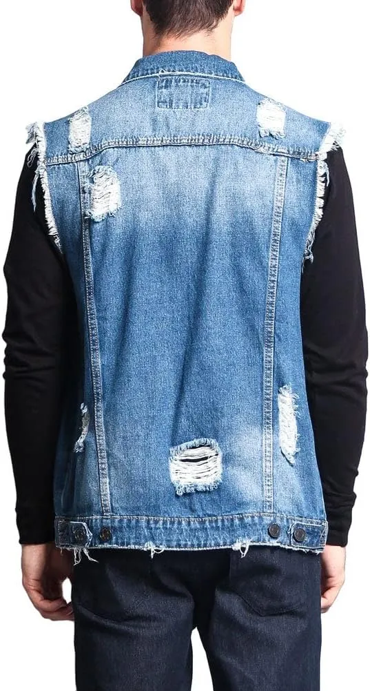 Rocker Denim Jean Vest Jacket