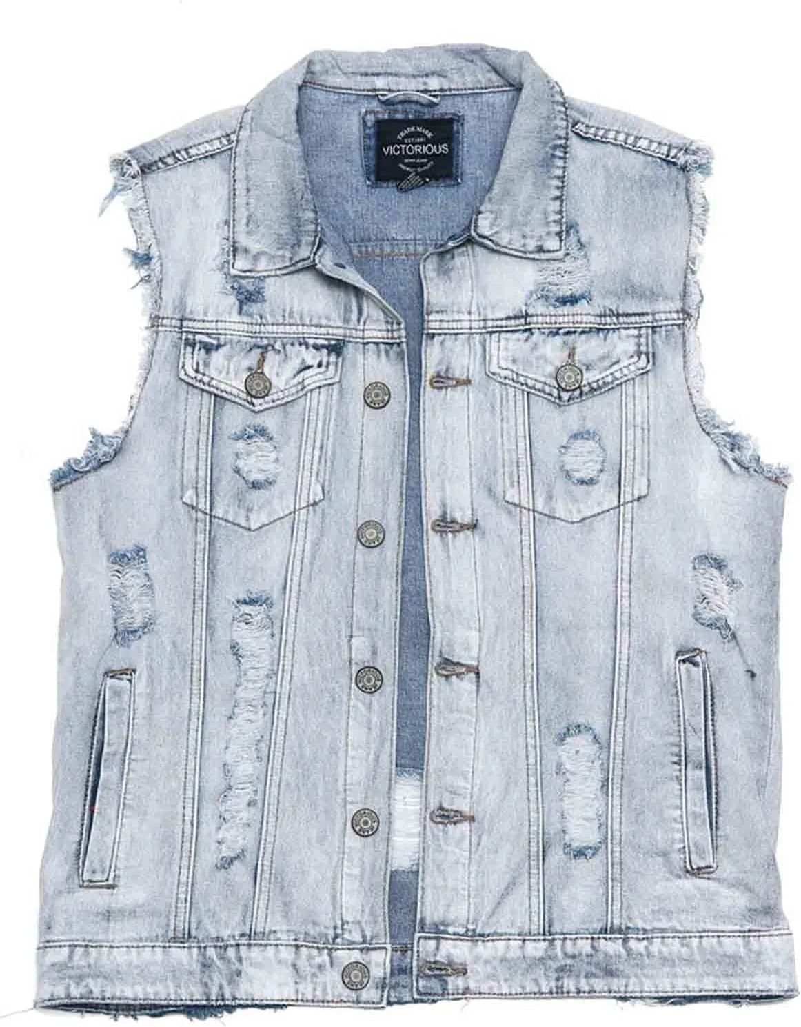 Rocker Denim Jean Vest Jacket