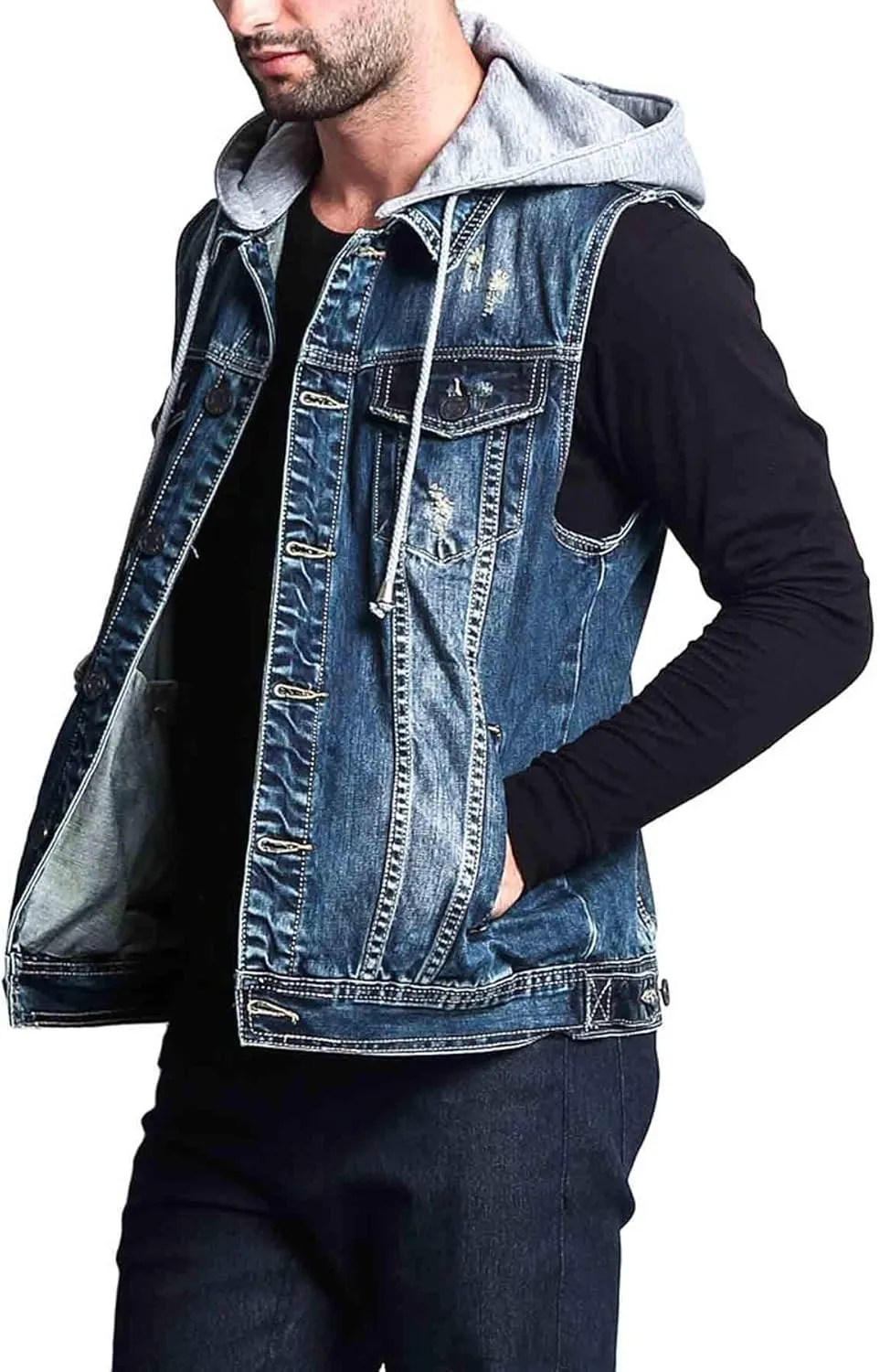 Rocker Denim Jean Vest Jacket