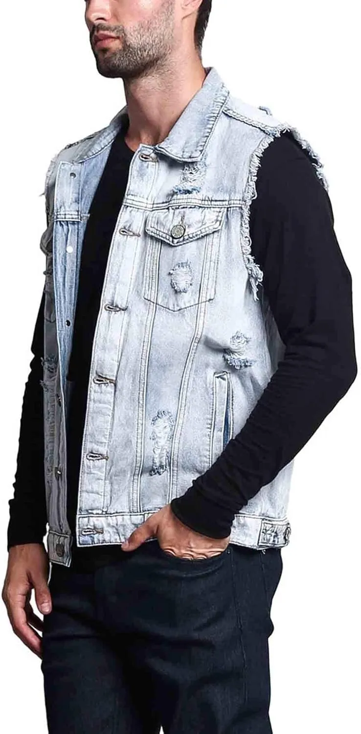 Rocker Denim Jean Vest Jacket