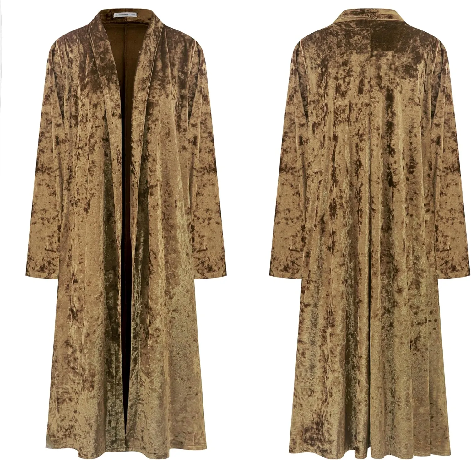 R.Vivimos Women's Long Sleeves Casual Velvet Jacket Open Front Cardigan Coat Outerwear