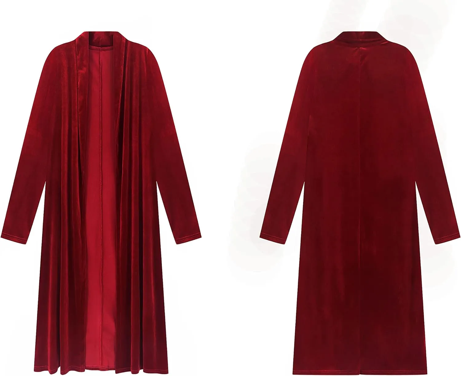 R.Vivimos Women's Long Sleeves Casual Velvet Jacket Open Front Cardigan Coat Outerwear