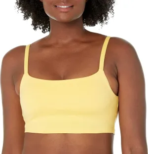 Sage Women's Sports Bra  Wirefree, Removable Pads, Yoga, Pilates, Running, Workouts, Cycling, Casual Wear, Banana, Large