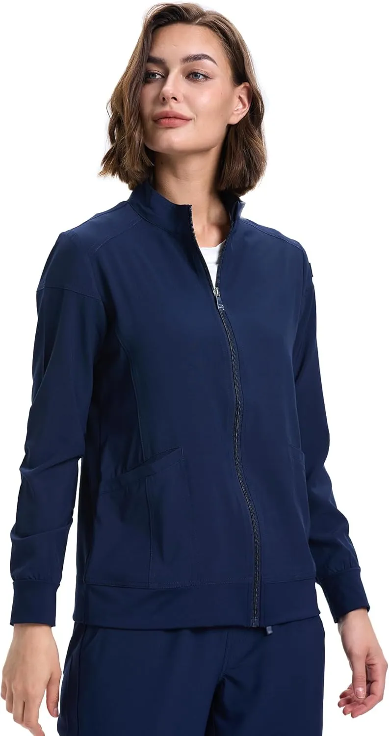 Scrub Jackets for Women, Zip Front Medical Jacket, Nurse Caots