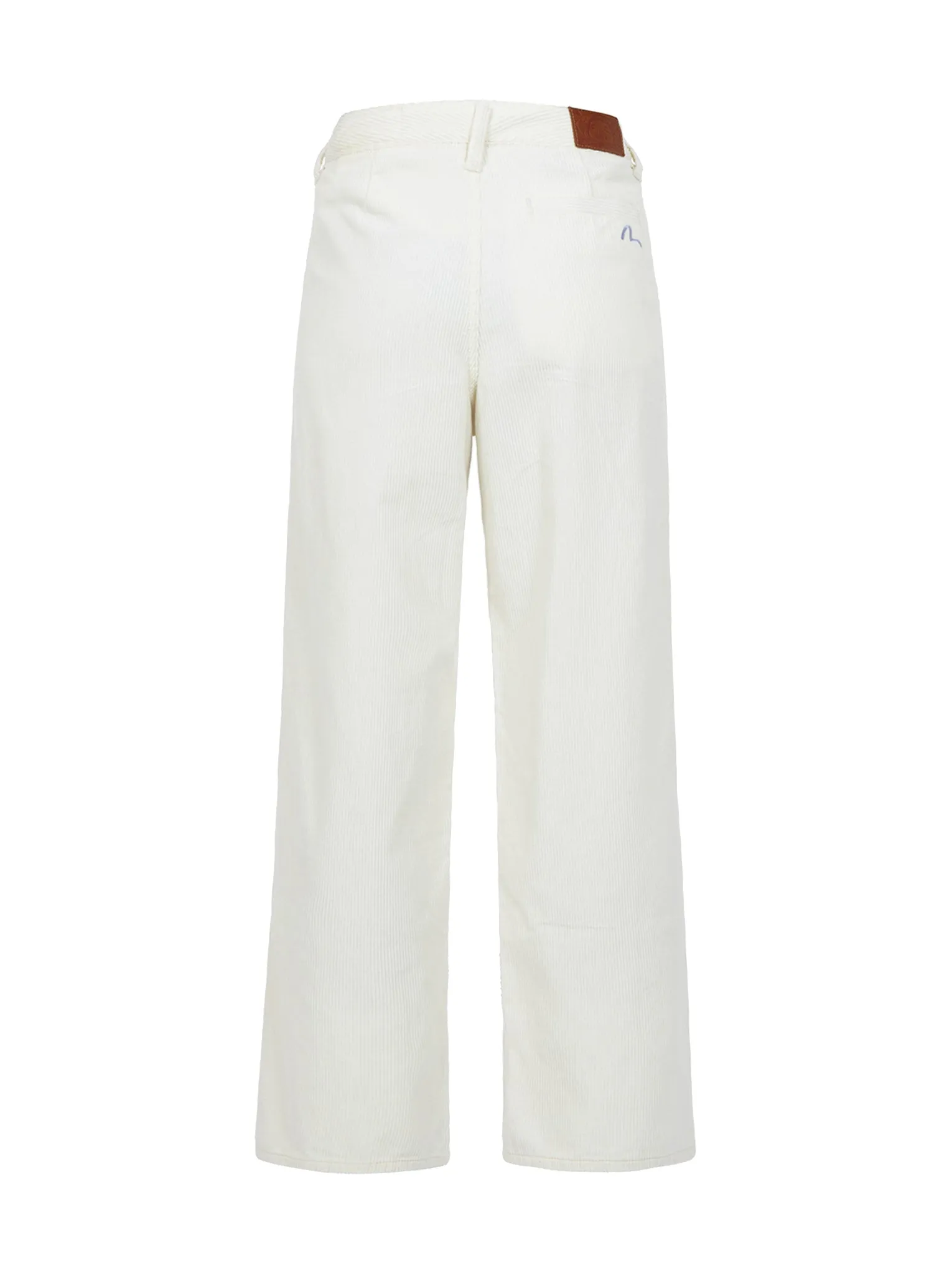 Seagull Embroidery Straight-fit Corduroy Trousers