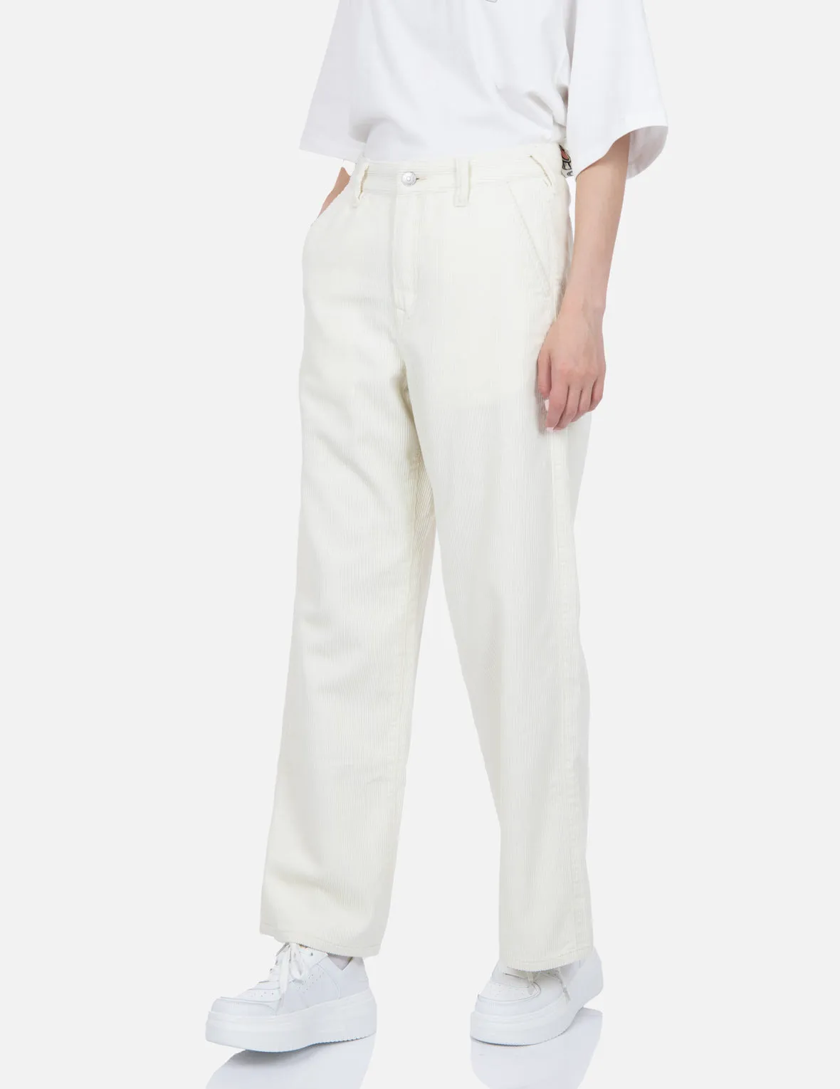 Seagull Embroidery Straight-fit Corduroy Trousers